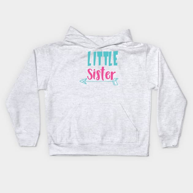 Little Sister, Younger Sister, Arrow, Sibling Kids Hoodie by Jelena Dunčević